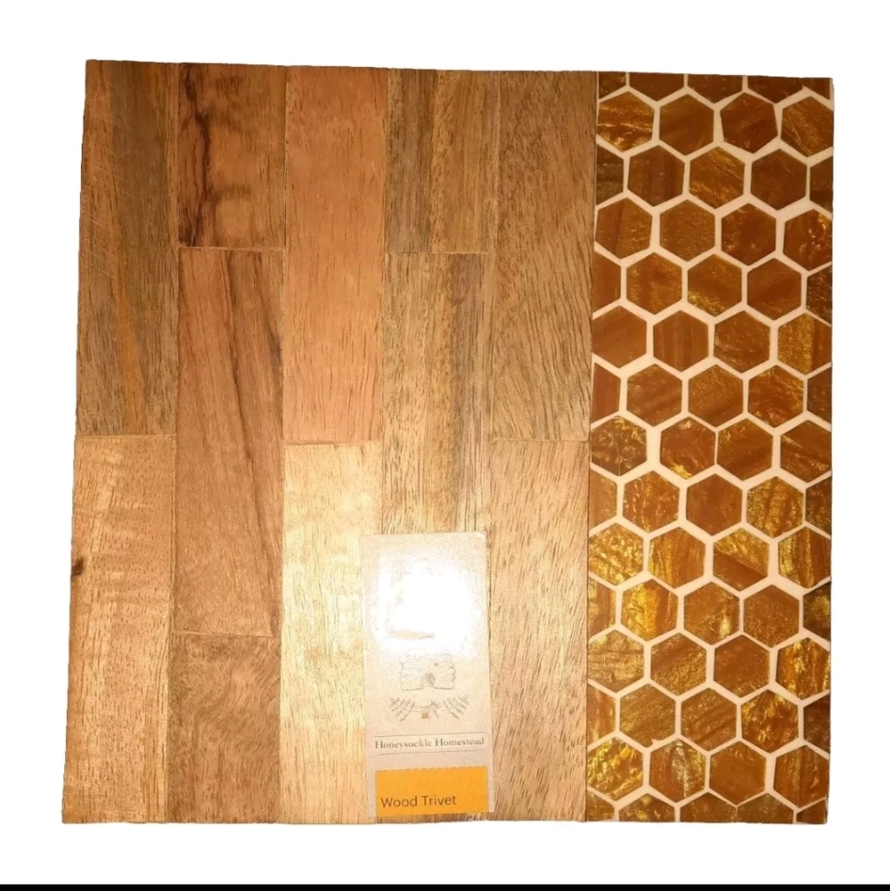 Nwt Honeysuckle Homestead Wood Trivet Wooden Inlay